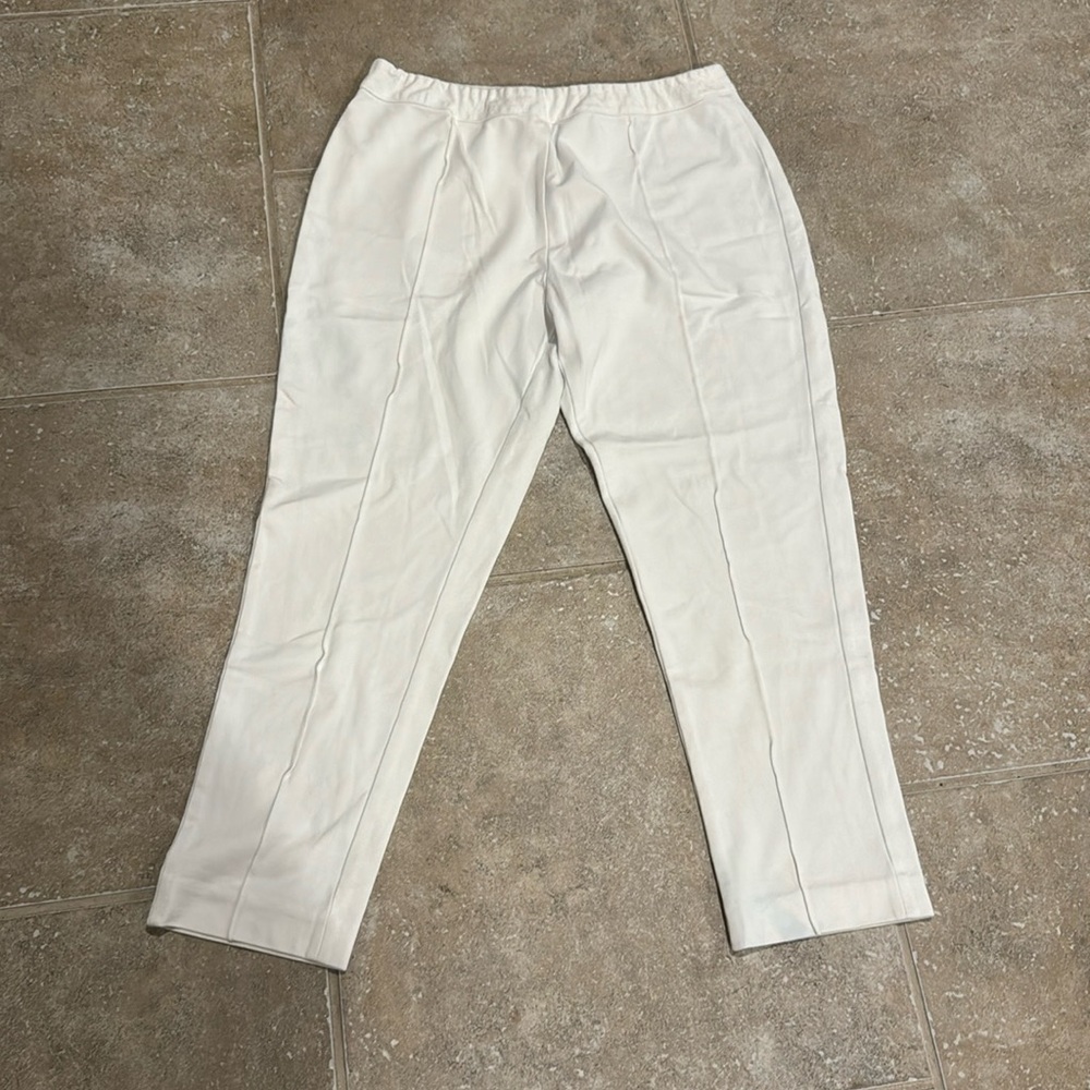 Women's Soft Surroundings White‎ Pull On Pants Petite Large